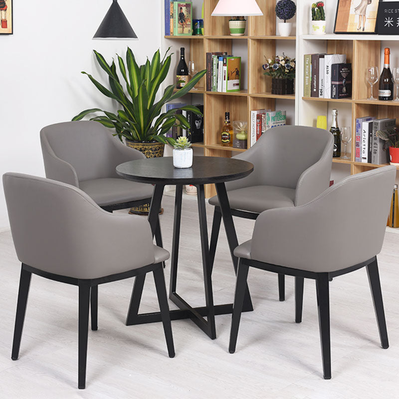 Arm Dining Chairs Modern Faux Leather Side Chairs for Kitchen Clearhalo 'Dining Chairs' 'Dining Tables & Seating' 'dining_chair' 'furn' 'furn_dining_chair' 'Furniture' 'Kitchen & Dining Furniture' 5174076