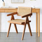 Solid Wood Dining Chairs Modern Kitchen Side Chairs with Arm