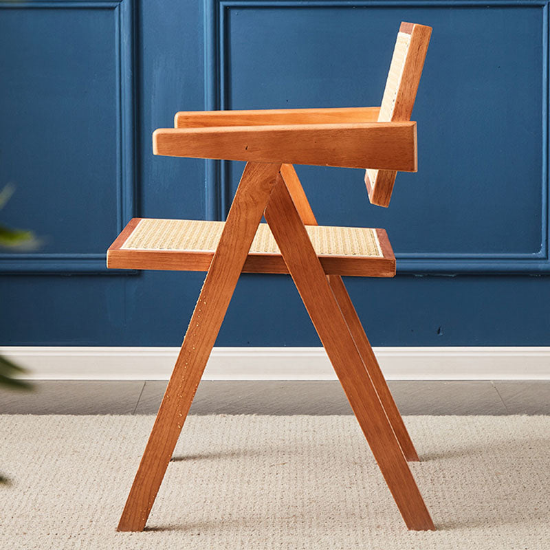 Solid Wood Dining Chairs Modern Kitchen Side Chairs with Arm