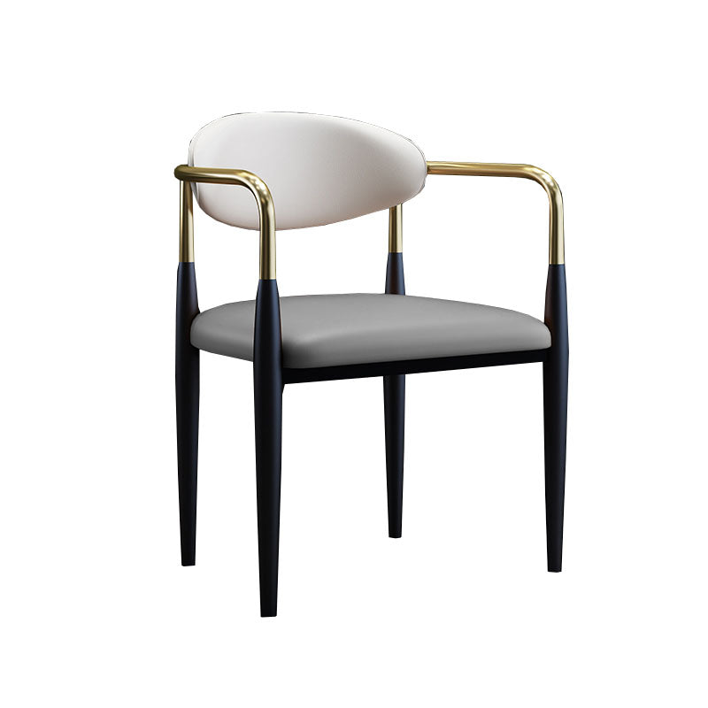 Chaises à manger à bras industriels chaises latérales en faux cuir pour salle à manger