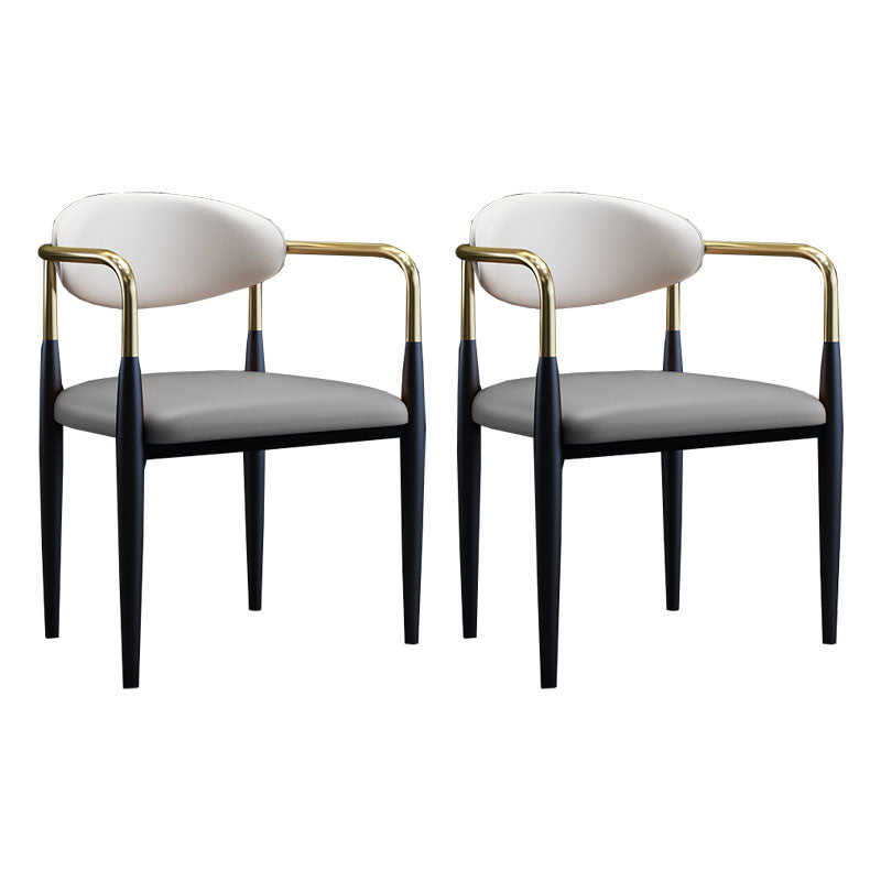 Chaises à manger à bras industriels chaises latérales en faux cuir pour salle à manger