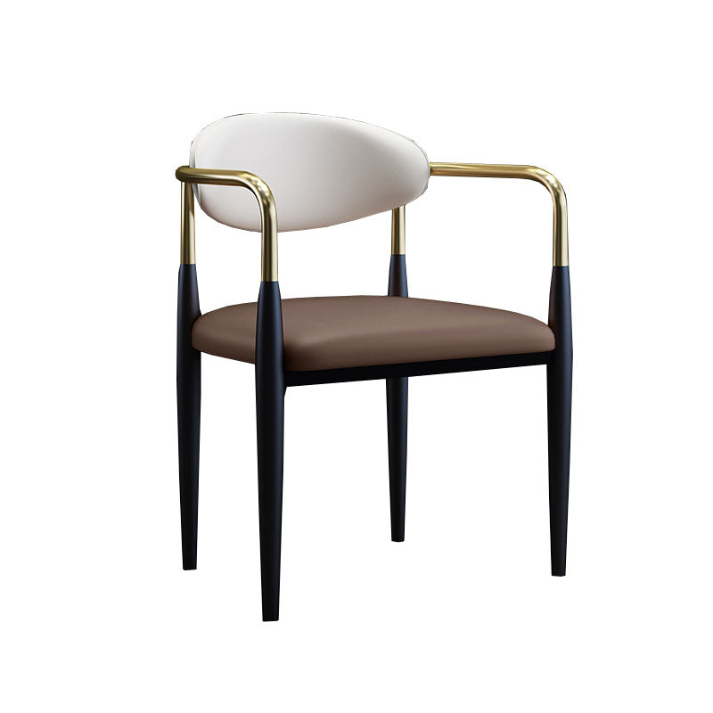 アームダイニングチェア工業用フェイクレザーサイドチェアダイニングルーム用