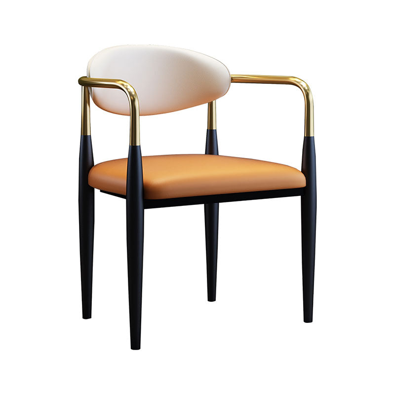 Arm eetstoelen industriële faux lederen zijstoelen voor eetkamer