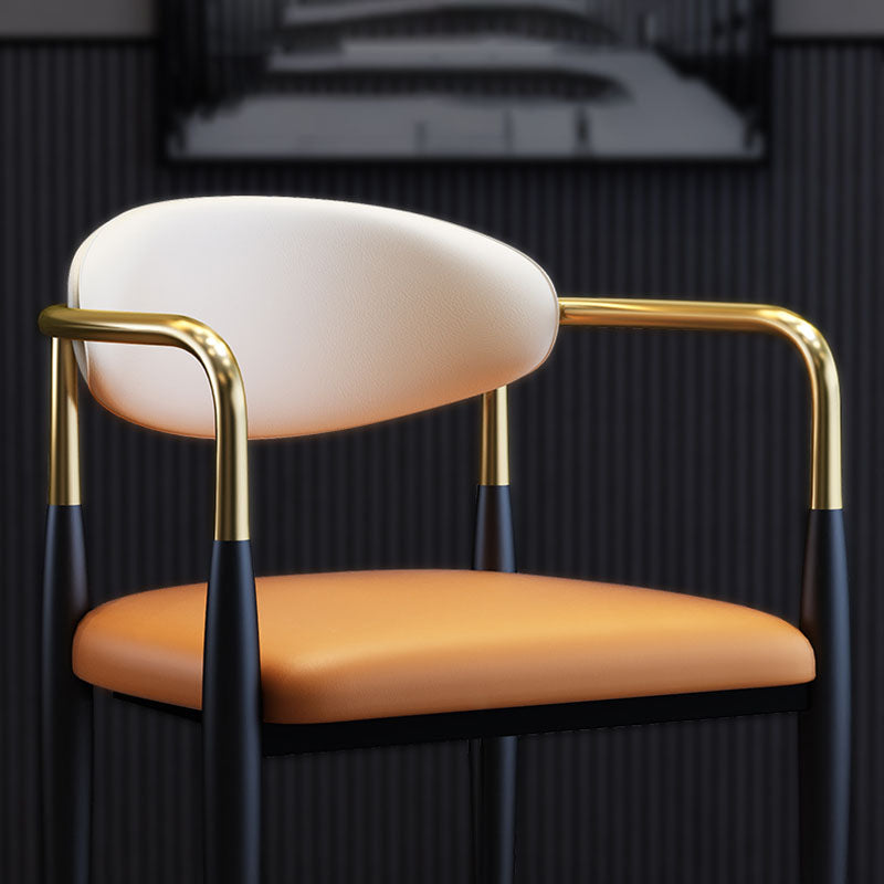 Chaises à manger à bras industriels chaises latérales en faux cuir pour salle à manger