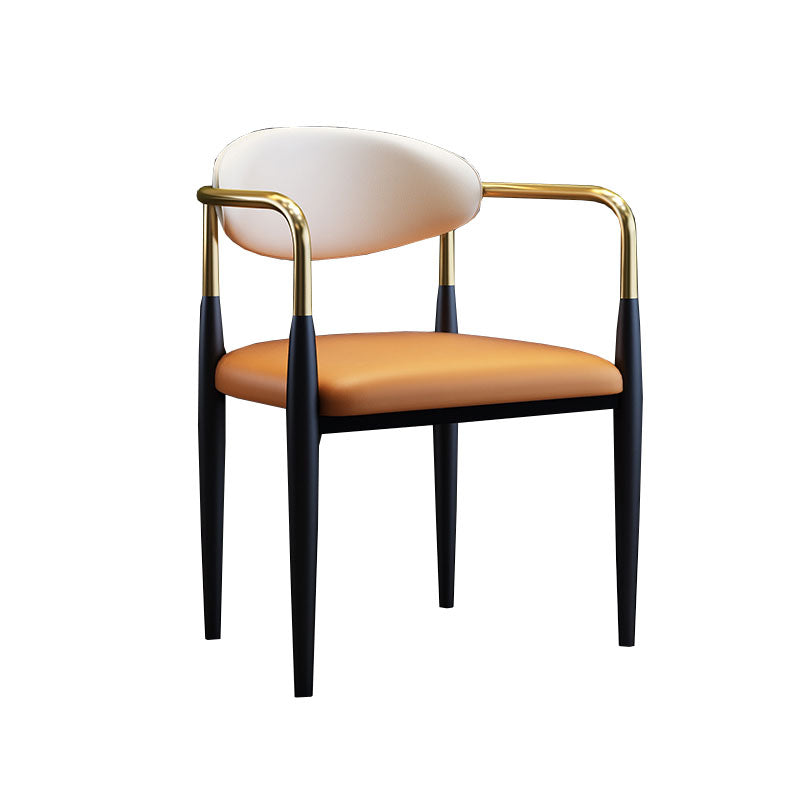 Arm eetstoelen industriële faux lederen zijstoelen voor eetkamer