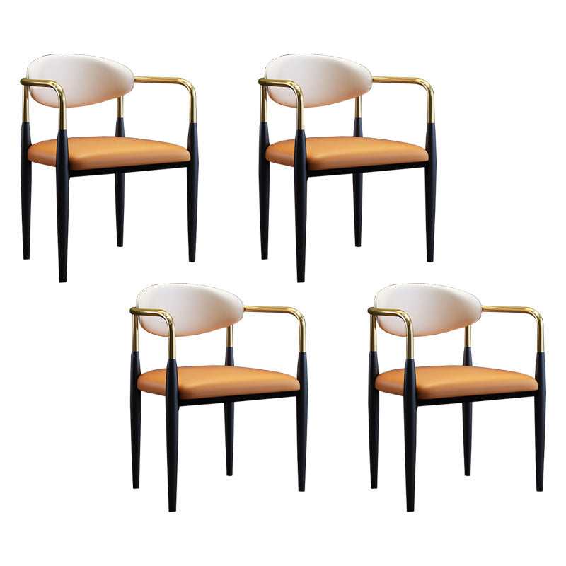 アームダイニングチェア工業用フェイクレザーサイドチェアダイニングルーム用