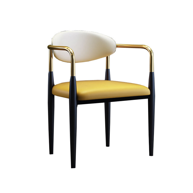 Chaises à manger à bras industriels chaises latérales en faux cuir pour salle à manger