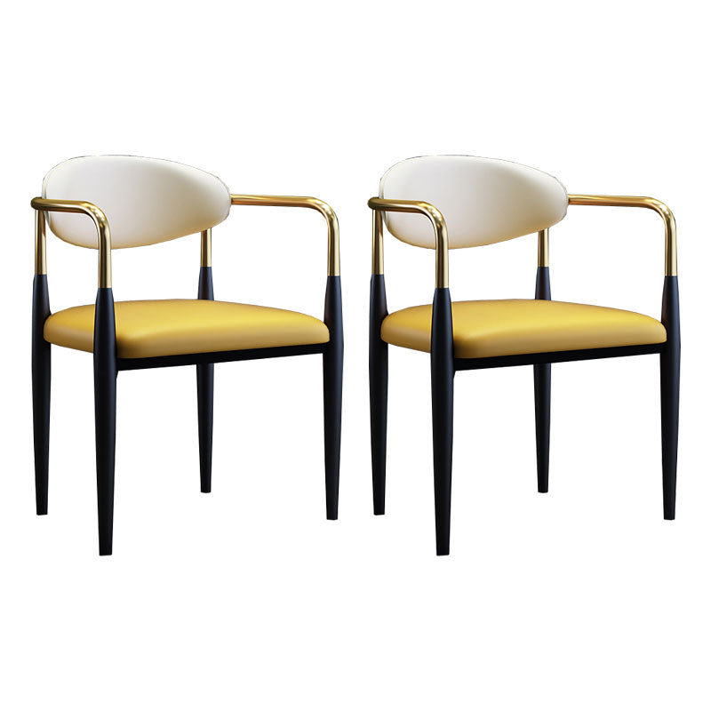 Arm eetstoelen industriële faux lederen zijstoelen voor eetkamer