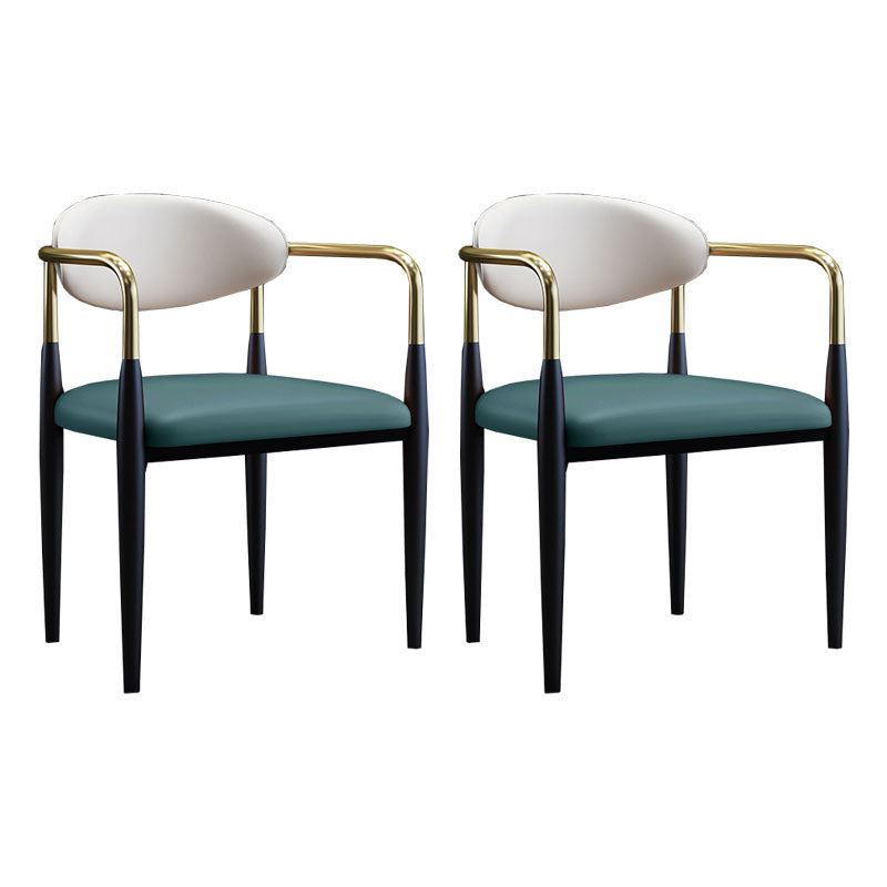 Arm eetstoelen industriële faux lederen zijstoelen voor eetkamer