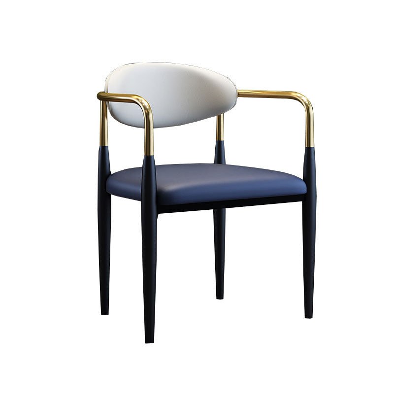 Chaises à manger à bras industriels chaises latérales en faux cuir pour salle à manger