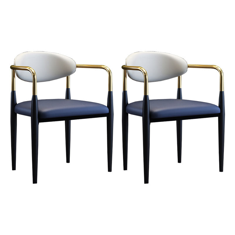 Arm eetstoelen industriële faux lederen zijstoelen voor eetkamer