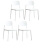 Plastic Contemporary Armless Chair Kitchen Dining Room Open Back Chair