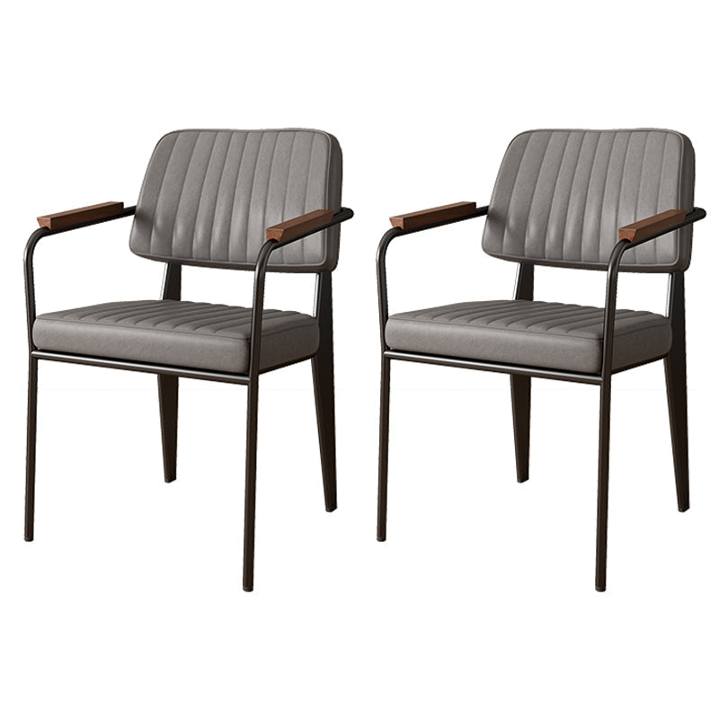 Industriële stijl armstoel leer open rug eetkamerstoel voor thuis