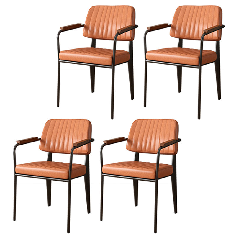 Industriële stijl armstoel leer open rug eetkamerstoel voor thuis