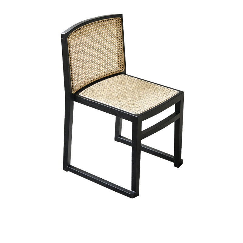 Traditional Style Dining Chair Solid Wood Stackable Side Chair for Home Black 1 Piece Clearhalo 'Dining Chairs' 'Dining Tables & Seating' 'dining_chair' 'furn' 'furn_dining_chair' 'Furniture' 'Kitchen & Dining Furniture' 5174438