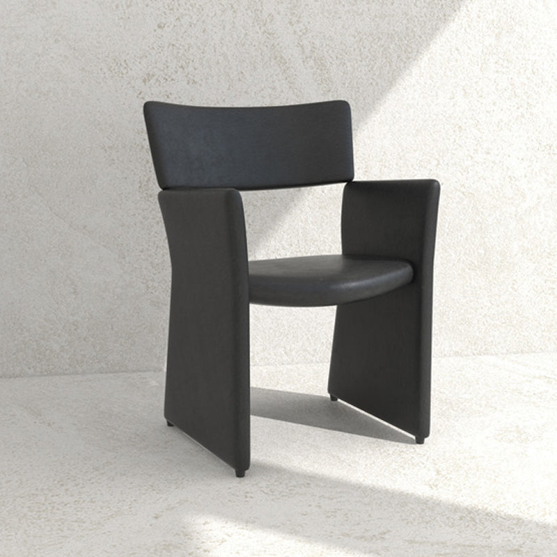 Open Back Dining Chair 22.83" Wide Dining Arm Chair for Dining Room Black Clearhalo 'Dining Chairs' 'Dining Tables & Seating' 'dining_chair' 'furn' 'furn_dining_chair' 'Furniture' 'Kitchen & Dining Furniture' 5174500