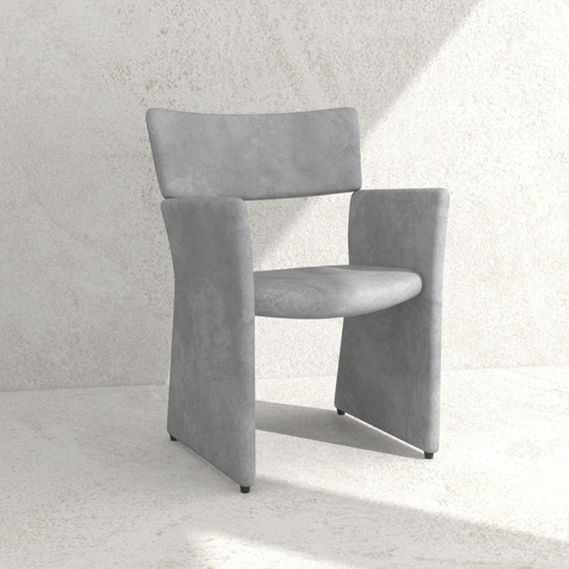 Open Back Dining Chair 22.83" Wide Dining Arm Chair for Dining Room Light Gray Clearhalo 'Dining Chairs' 'Dining Tables & Seating' 'dining_chair' 'furn' 'furn_dining_chair' 'Furniture' 'Kitchen & Dining Furniture' 5174501