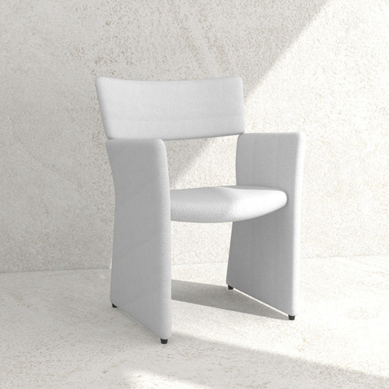 Open Back Dining Chair 22.83" Wide Dining Arm Chair for Dining Room White Clearhalo 'Dining Chairs' 'Dining Tables & Seating' 'dining_chair' 'furn' 'furn_dining_chair' 'Furniture' 'Kitchen & Dining Furniture' 5174503