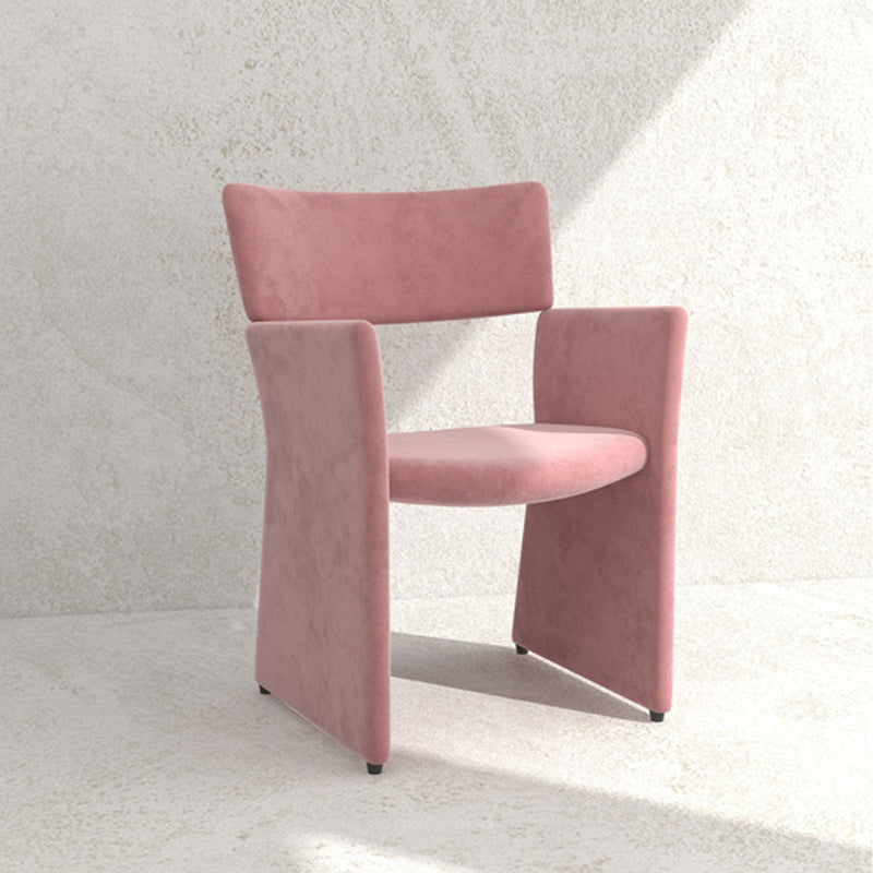 Open Back Dining Chair 22.83" Wide Dining Arm Chair for Dining Room Pink Clearhalo 'Dining Chairs' 'Dining Tables & Seating' 'dining_chair' 'furn' 'furn_dining_chair' 'Furniture' 'Kitchen & Dining Furniture' 5174507
