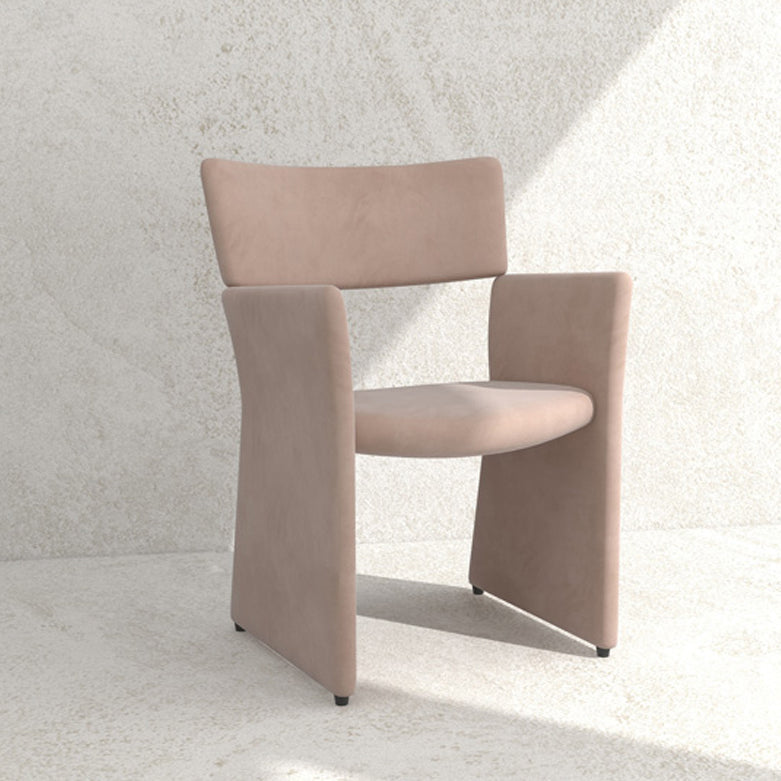 Open Back Dining Chair 22.83" Wide Dining Arm Chair for Dining Room Light Pink Clearhalo 'Dining Chairs' 'Dining Tables & Seating' 'dining_chair' 'furn' 'furn_dining_chair' 'Furniture' 'Kitchen & Dining Furniture' 5174515