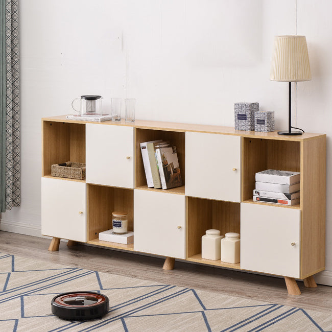 Engineered Wood Shelf Bookcase Contemporary Bookshelf for Study Room
