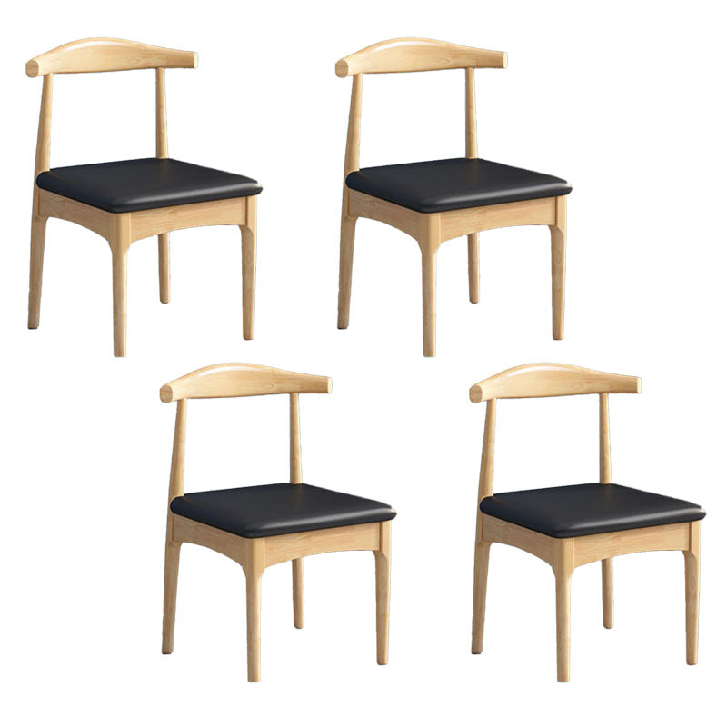 Silla de comedor moderna de la madera de goma, acabado mate, silla lateral abierta