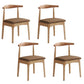 Rubberwood Modern Dining Chair Matte Finish Open Back Side Chair