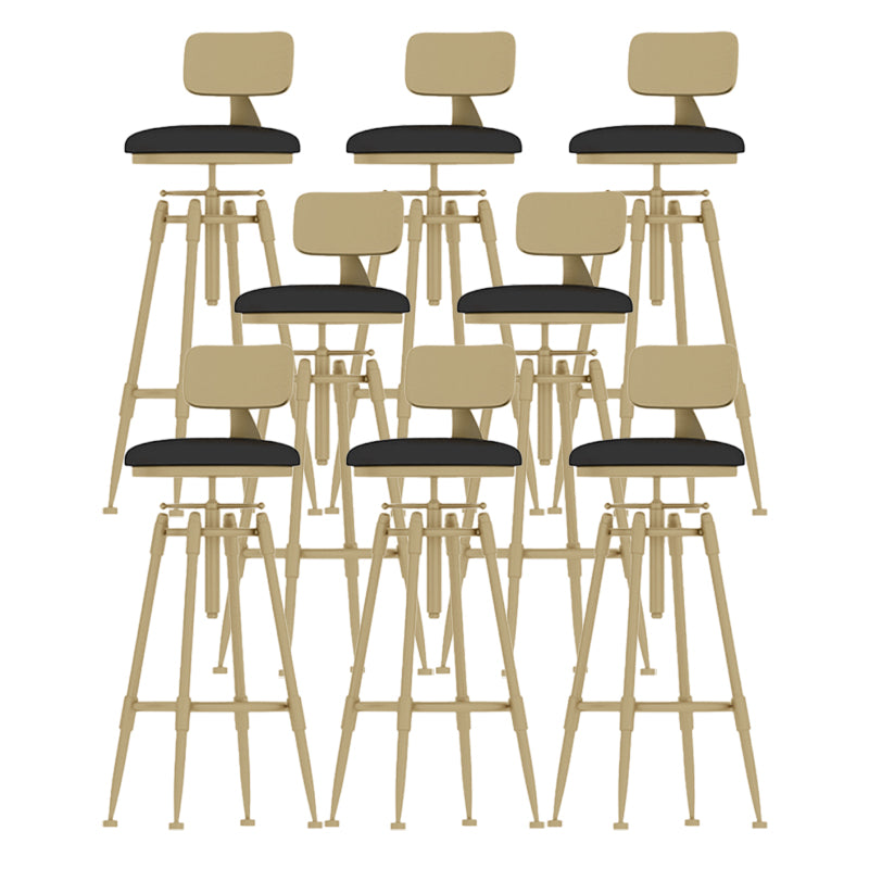 Taburete de mostrador rotativo de glamour taburete de barra de cocina de hierro con cojín y pedal