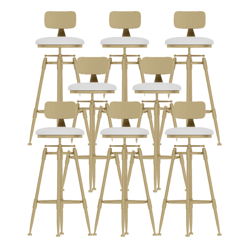 Sgabello da bar in ferro da bancone rotabile glam ridotto con cuscino e pedale