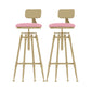 Glam Liftable Rotatable Counter Stool Iron Kitchen Bar Stool with Cushion and Pedal