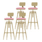 Glam Liftable Rotatable Counter Stool Iron Kitchen Bar Stool with Cushion and Pedal
