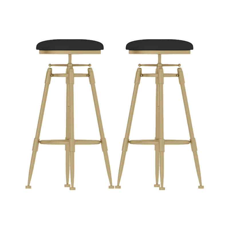 Taburete de mostrador rotativo de glamour taburete de barra de cocina de hierro con cojín y pedal