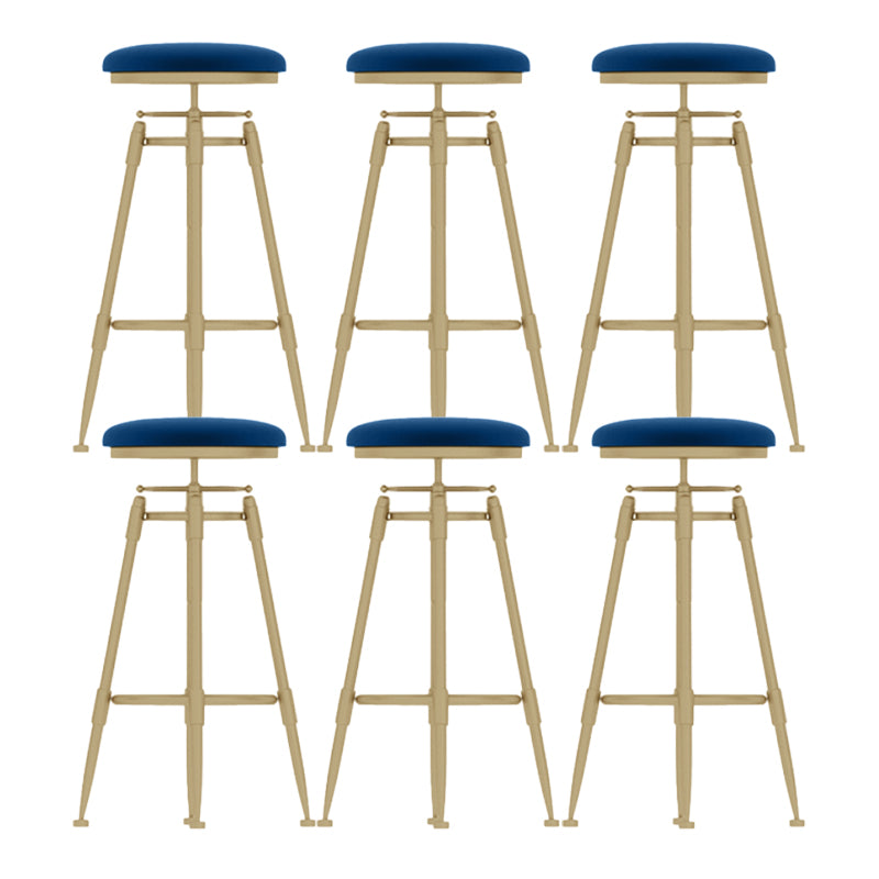 Glam liftbare roteerbare roteerbare aanrechte kruk IJzeren Keuken Bar Kruk met kussen en pedaal