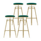 Glam Liftable Rotatable Counter Stool Iron Kitchen Bar Stool with Cushion and Pedal
