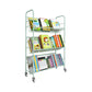 Contemporary Style Metal Bookcase Wheel Bookshelf for Home Office