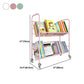 Contemporary Style Metal Bookcase Wheel Bookshelf for Home Office