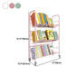 Contemporary Style Metal Bookcase Wheel Bookshelf for Home Office