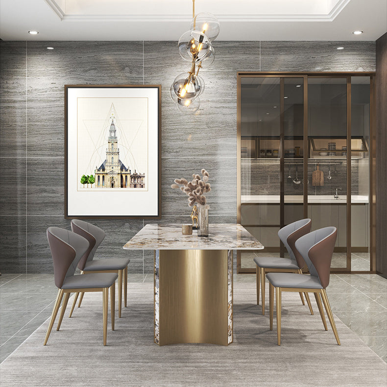 Luxury Sintered Stone Top Dining Set Rectangle 1/3/4/5/7 Pieces Dining Room Table Set