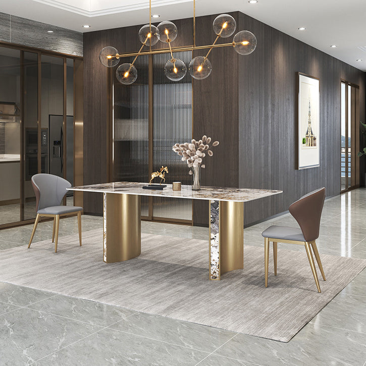 Luxury Sintered Stone Top Dining Set Rectangle 1/3/4/5/7 Pieces Dining Room Table Set