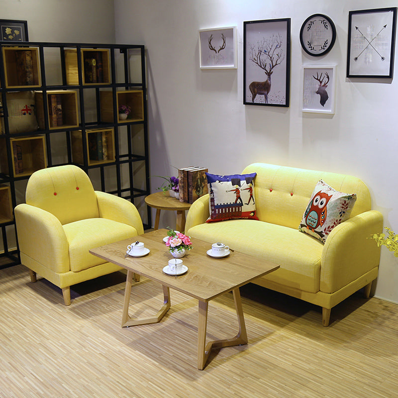 Leinen zeitgenössischer Standard-Quadratarmof Sofa 3-Sitzlosen-Sofa für Wohnzimmer