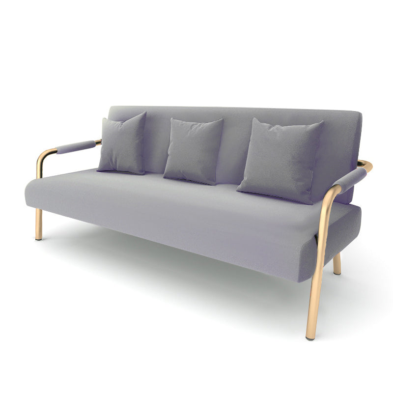 Velvet 3-seater Sofa with Pillow Top Arm for Apartment 28.35" High Clearhalo 'furn' 'furn_sofas' 'Furniture' 'Living Room Furniture' 'Sofa' 'sofas' 5178232