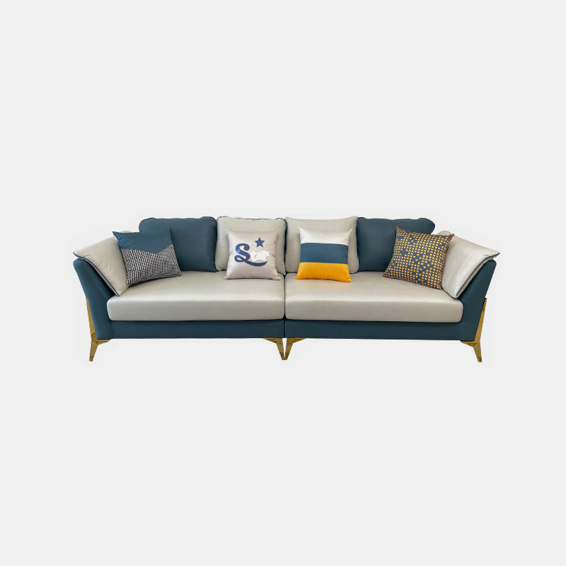 フェイクレザーモダン標準フレアアームステイン耐性セッピーソファ