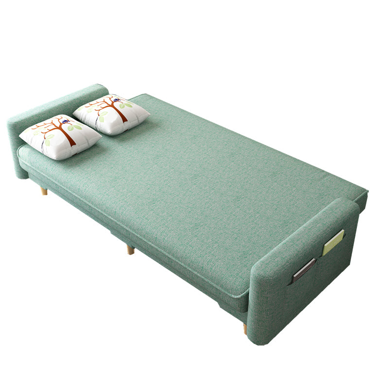 Sala de estar contemporánea Sofá de lino de 3 plazas con brazo cuadrado