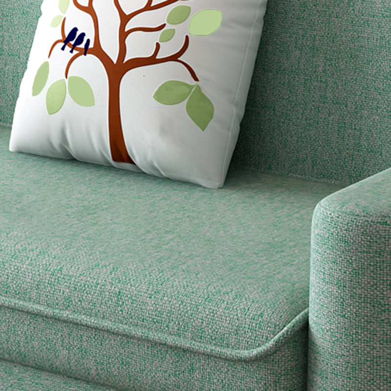 Sala de estar contemporánea Sofá de lino de 3 plazas con brazo cuadrado