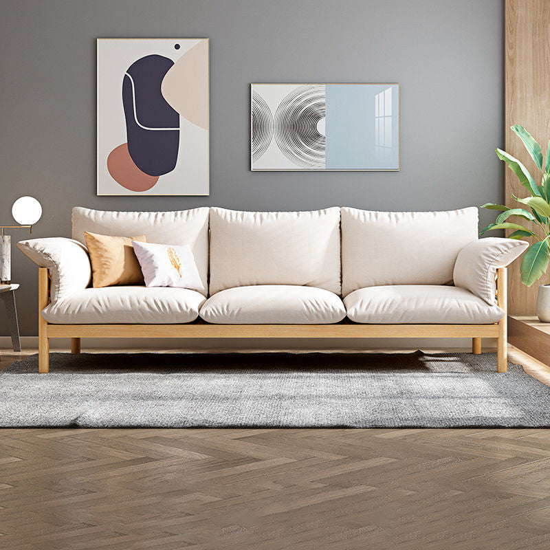 Sofa en laine à 3 places avec coussins d'oreiller en arrière et bras top