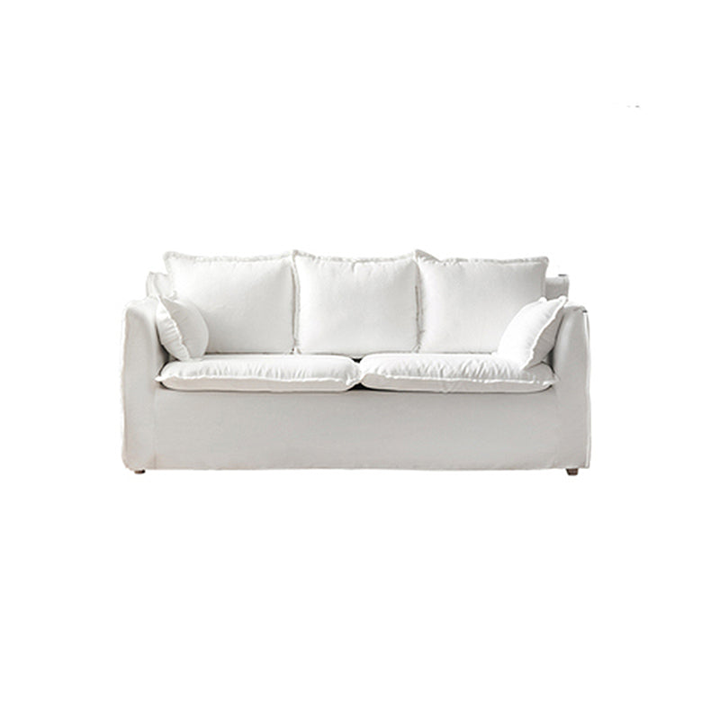 Blancheur blanc en lin standard contemporain carré pour le salon, appartement