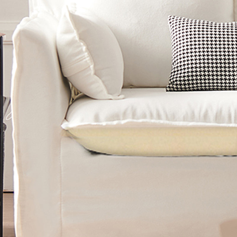 Blancheur blanc en lin standard contemporain carré pour le salon, appartement