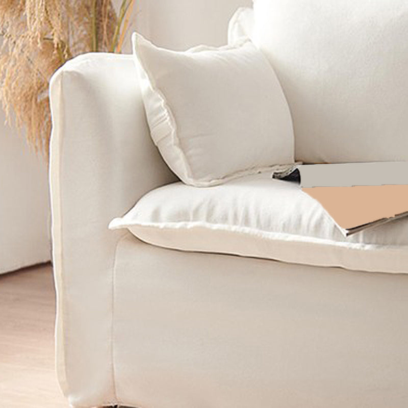 Blancheur blanc en lin standard contemporain carré pour le salon, appartement