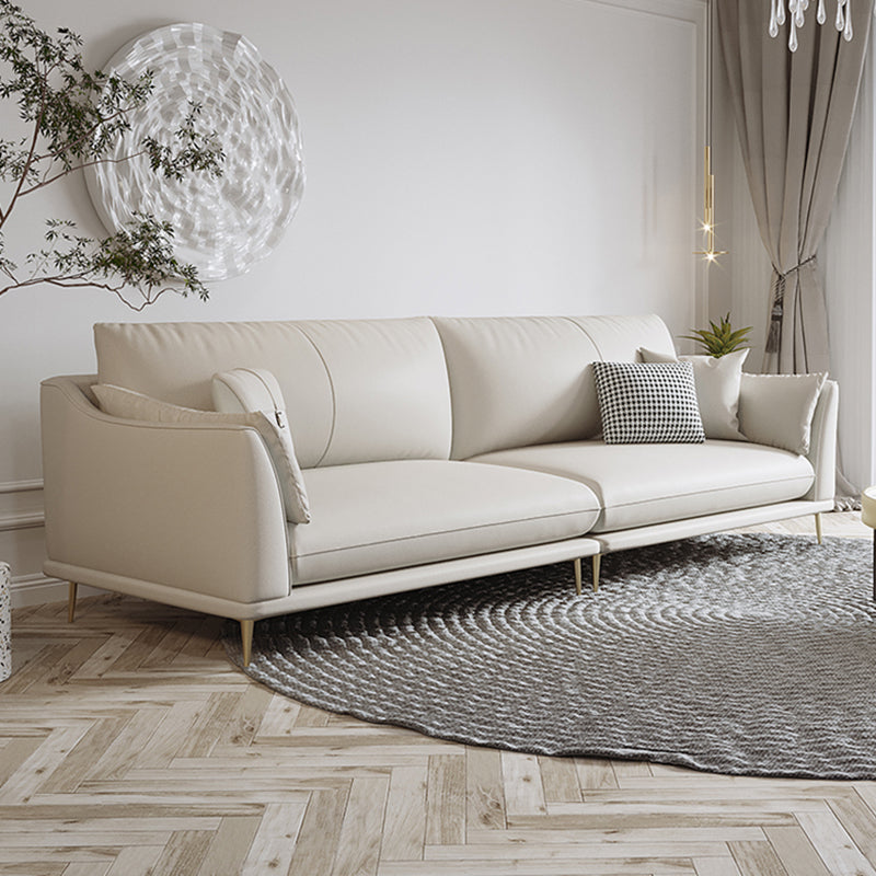 SOFA DI PELLE FUCCHIO 36.22 "D X 35.43" H divano braccio svasato per soggiorno