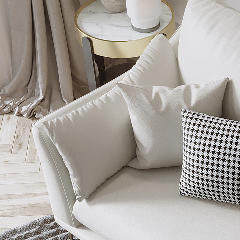 SOFA DI PELLE FUCCHIO 36.22 "D X 35.43" H divano braccio svasato per soggiorno